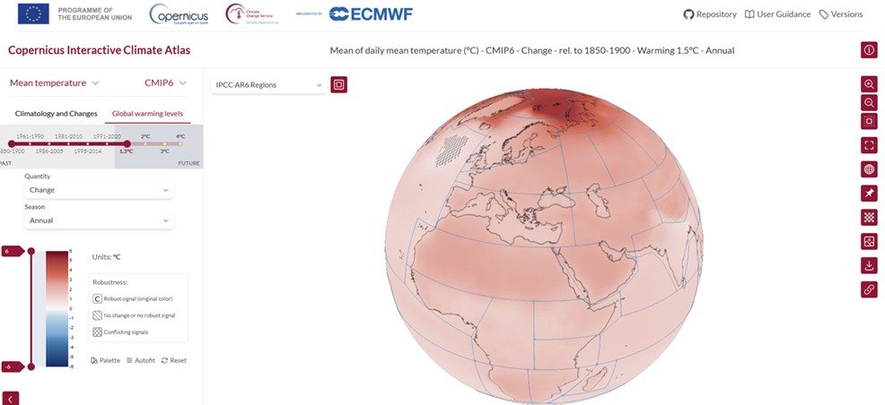 Botón visual: Copernicus Interactive Climate Atlas